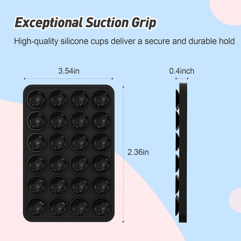 OPOM Magnetic Suction Phone Mount for MagSafe Case,Silicone Sticky Phone Grip Holder for iPhone,Removable Hands-Free Selfie/Video for TikTok & Instagram Influencer/Creator (Black) - Image 4